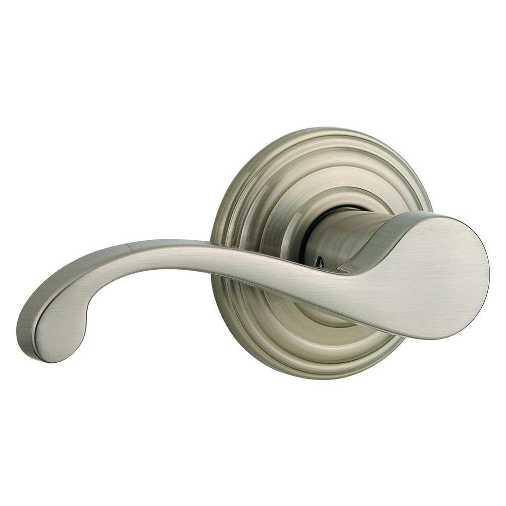 Kwikset Commonwealth Satin Nickel Passage HallCloset Door Handle with Microban Antimicrobial Technology 97200-641