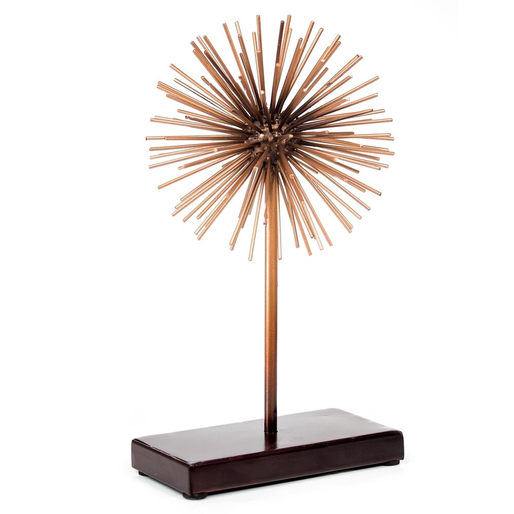 American Art Decor Rose Gold Copper Starburst Sculpture with Base (Small)