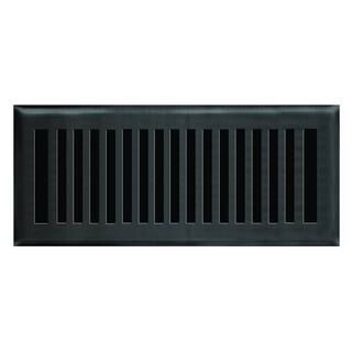 Hampton Bay 4 in. x 12 in. New York Modern Floor Register in Matte Black E1407MB04X12