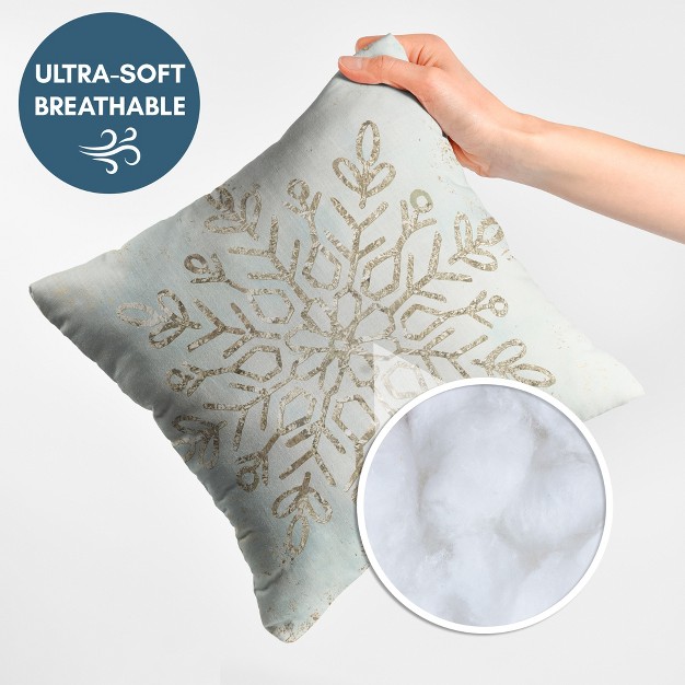 Glistening Snowflake I By Pi Holiday Collection Minimalist Throw Pillow