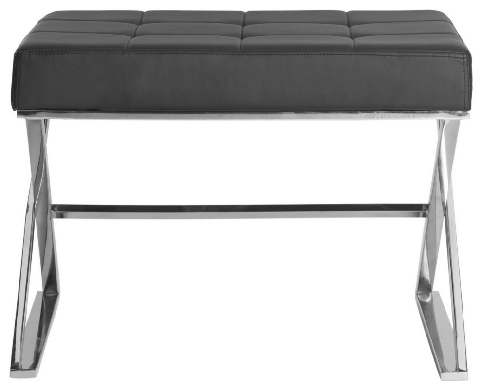 Channa Ottoman Black   Contemporary   Footstools And Ottomans   by AED Luxury Home Decor  Houzz