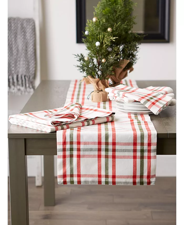 Design Imports Kitchen and Table Top Jolly Tree Collection Tablecloth Nutcracker Plaid 60 x 120