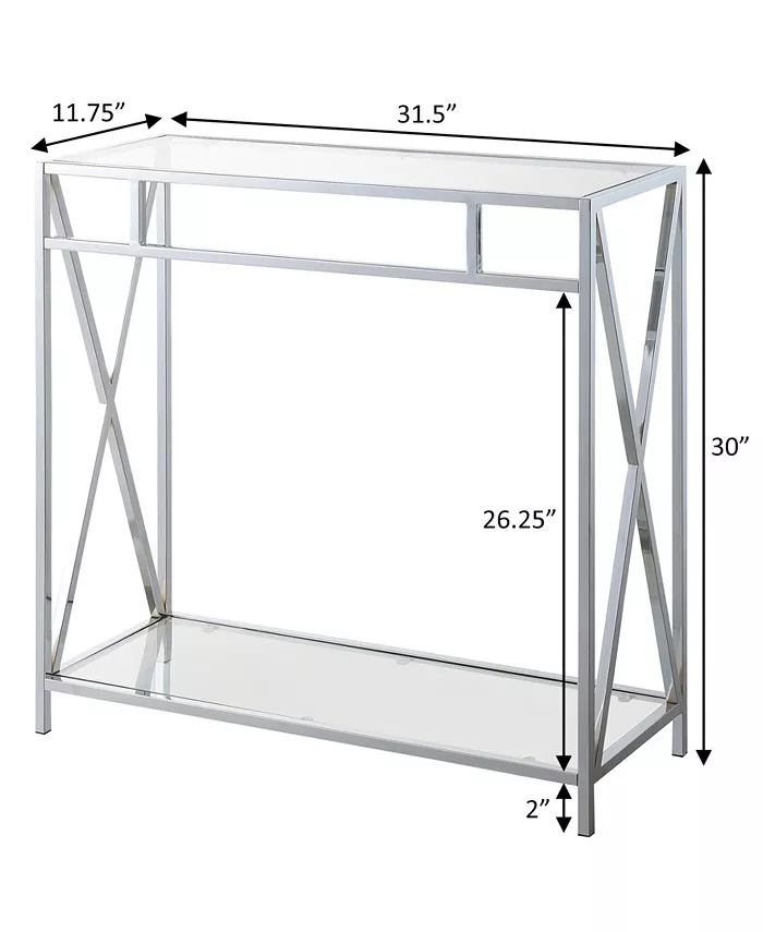 Convenience Concepts 31.5 Oxford Glass Hall Table with Shelf