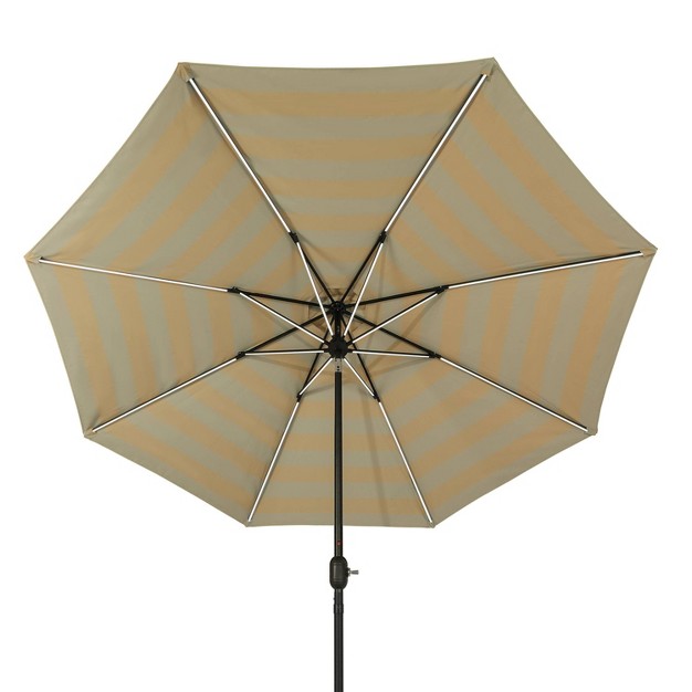 11 x27 X 11 x27 Calypso Ii Market Patio Umbrella With Solar Led Strip Lights Champagne taupe Island Umbrella