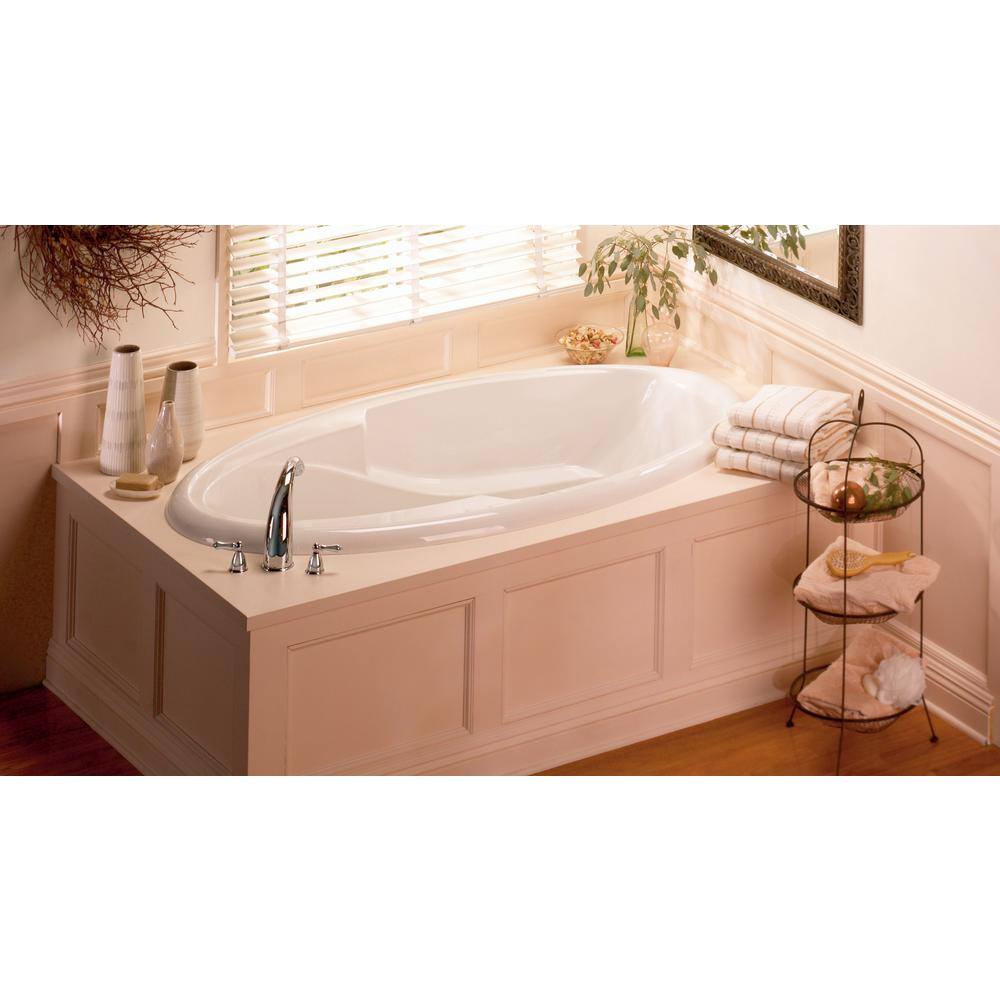 Aquatic Ariel III 72 in. x 41 in. Acrylic Reversible Drain Oval Drop-In Soaking Bathtub in White 826541916668