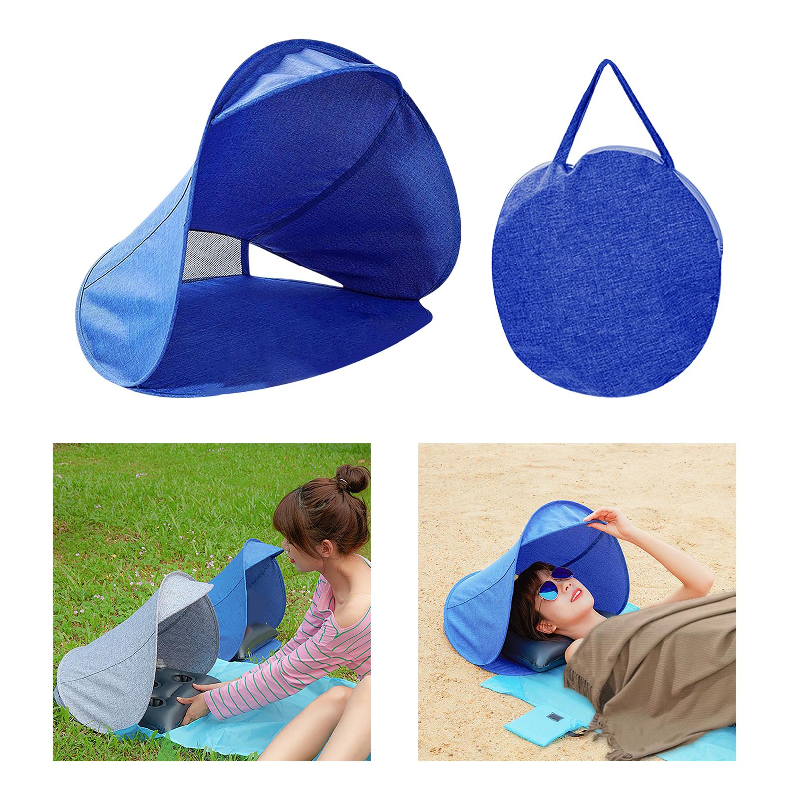 Sun Shade Sun Protection Personal for Working Outside Portable Face Tent Tent Beach Tent for Outdoor Camping Seaside Head Tent Blue