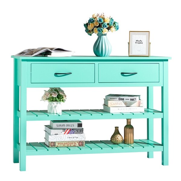 3-Tier Entryway Living Room Console Table with 2 Drawers