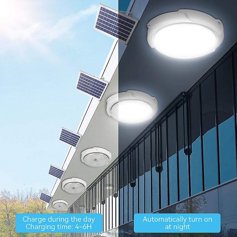 Led Solar Ceiling Light Outdoor Indoor Solar Lamp Dimmable Panel Lamp Home Decor Light Fixture For Corridor Garden Living Room