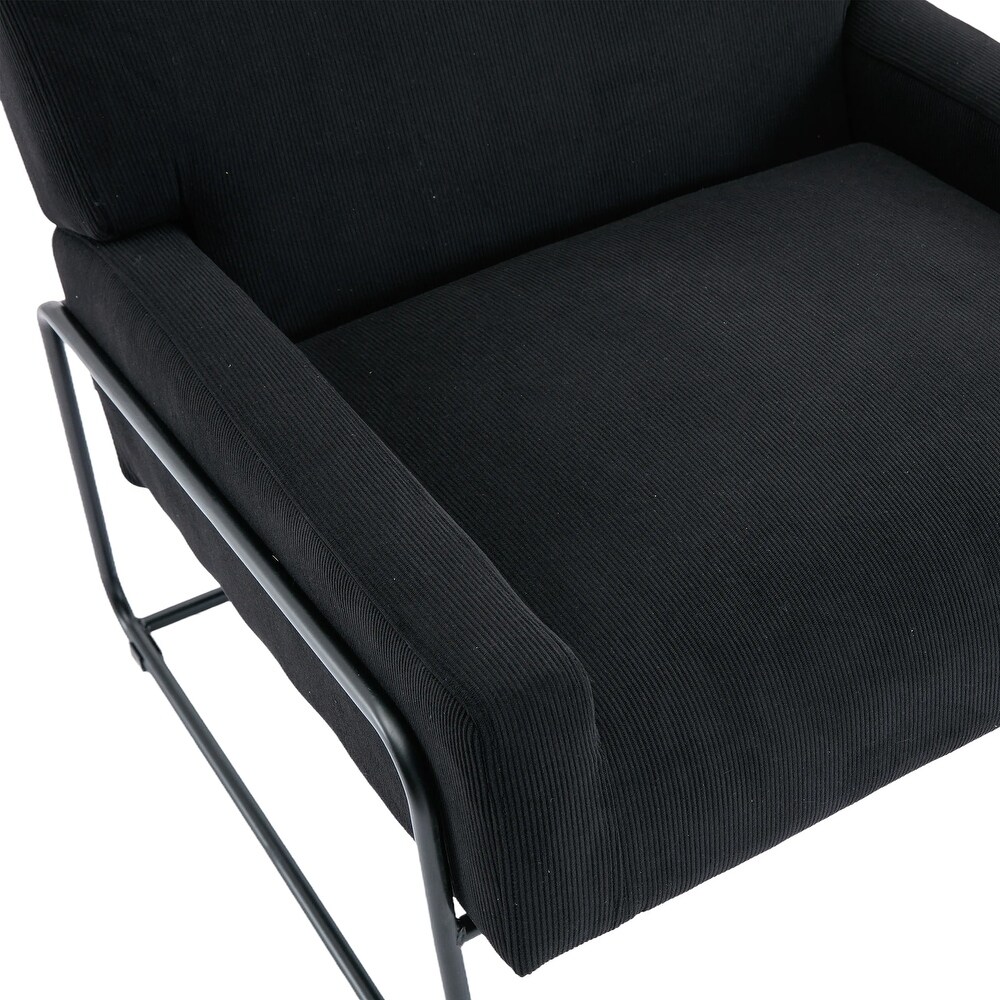 High Density Soft Armchair Living Room Accent Chair  Black