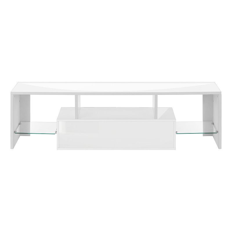 Monarch Modern Glossy White TV Stand