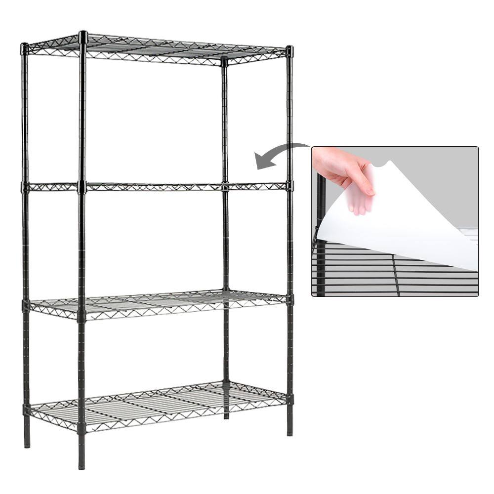 EFINE Black 4-Tier Carbon Steel Wire Garage Storage Shelving Unit NSF Certified (30 in. W x 47 in. H x 14 in. D) RL200-4