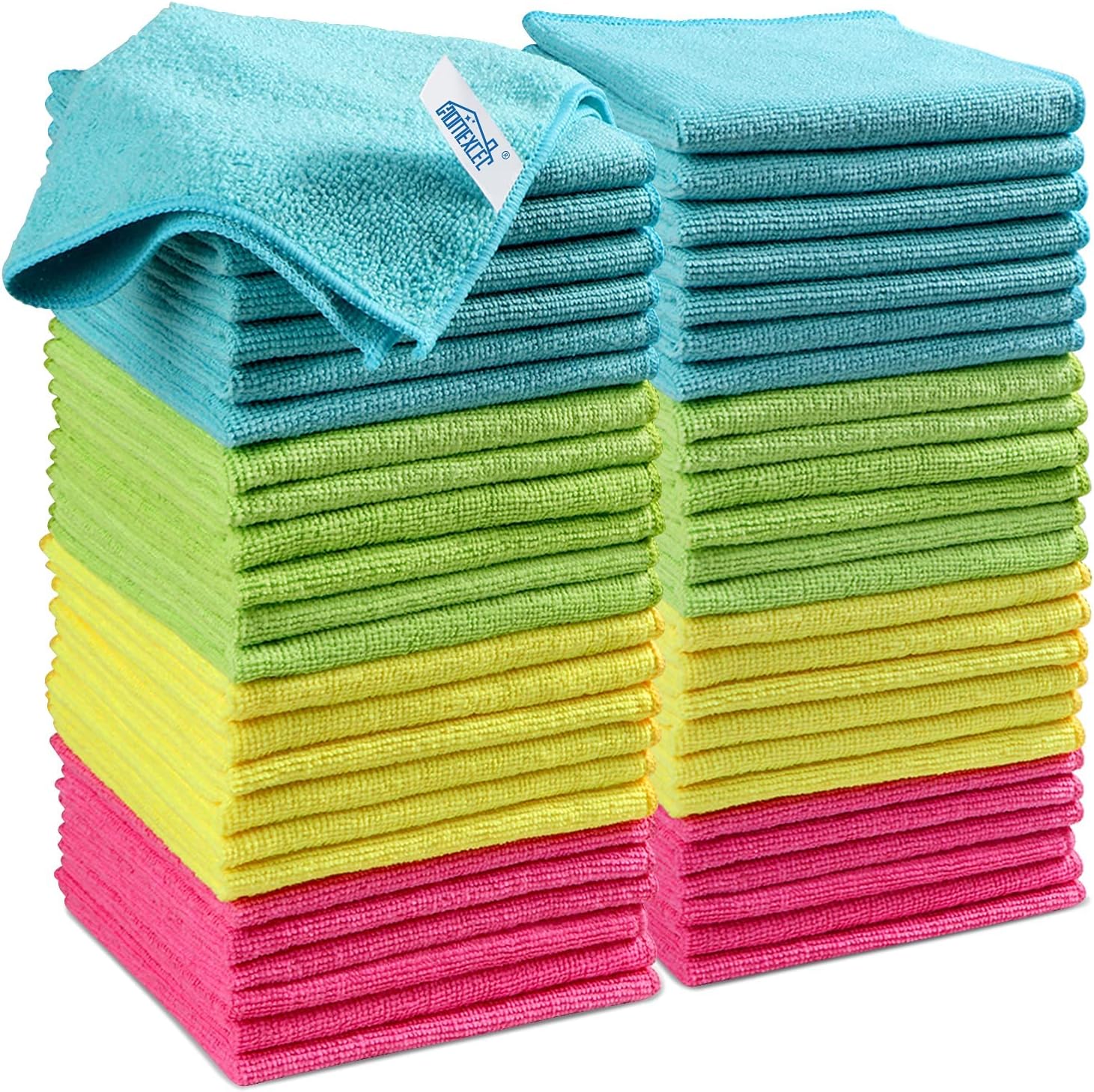 HOMEXCEL Microfiber Cleaning Cloth,12 Pack Cleaning Rag,Cleaning Towels with 4 Color Assorted,11.5