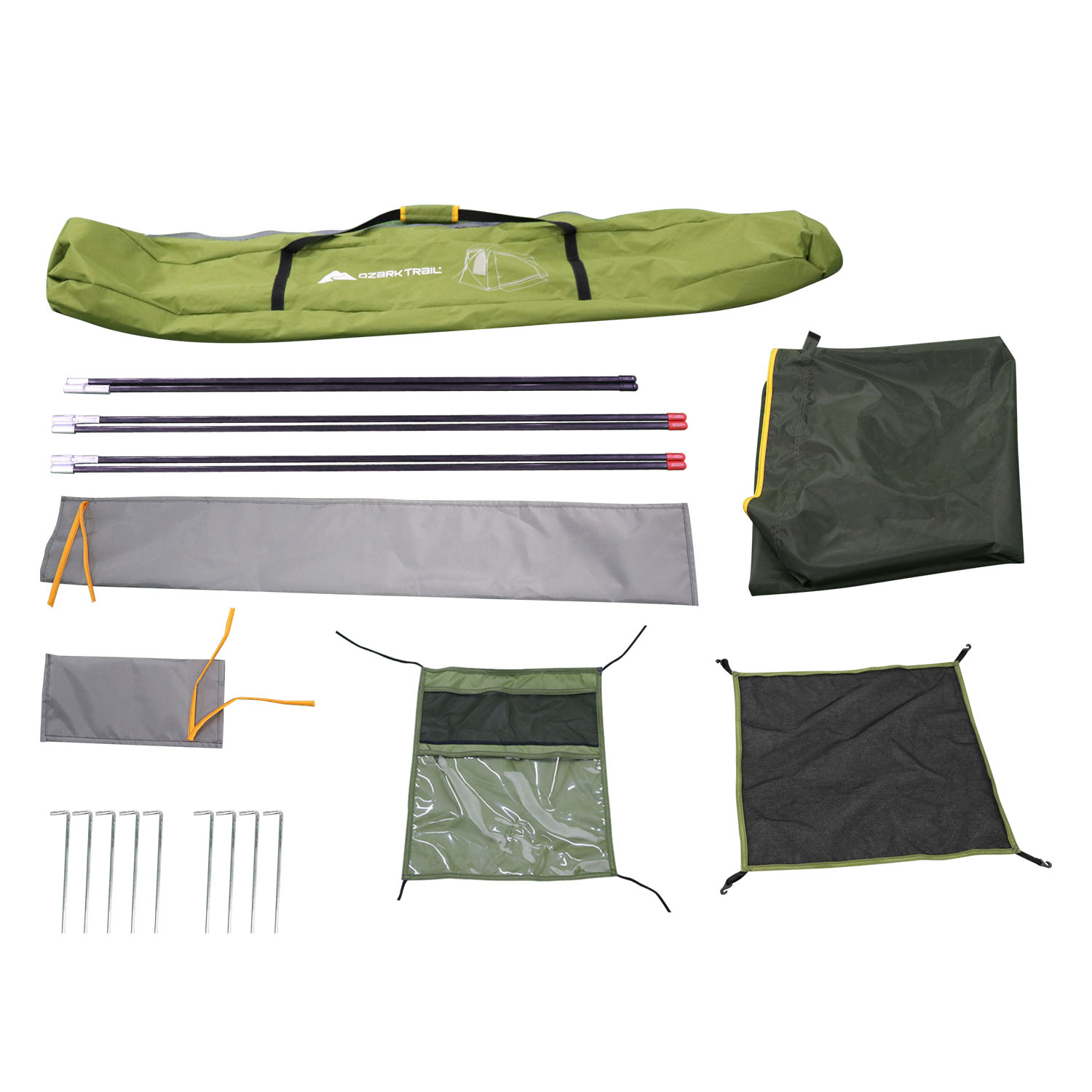 Ozark Trail 4-Person Instant Tent Pop up Hub Tent， Green