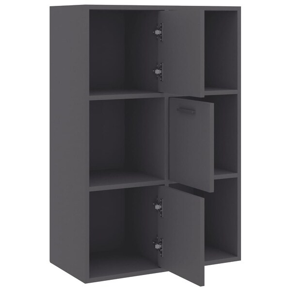 vidaXL Storage Cabinet Gray 23.6x11.6x35.4 Chipboard - - 31506755