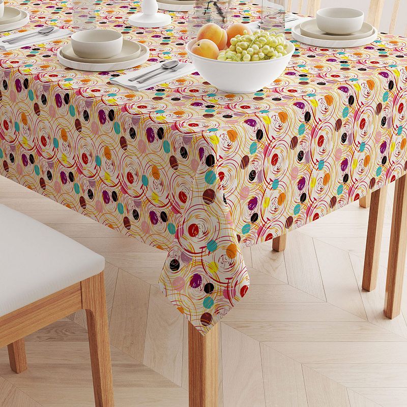 Square Tablecloth， 100% Cotton， 52x52， Floral 196