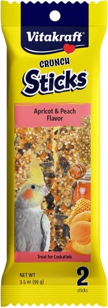 Vitakraft Crunch Sticks Apricot and Peach Cockatiel Bird Treat Toy