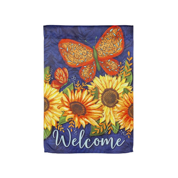 Sunny Autumn Garden Suede Flag