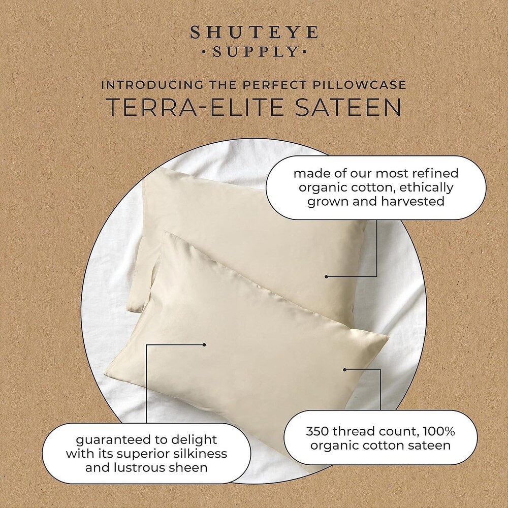 Shuteye Supply Pillow Case Set  Terra Elite Collection  20 x 40 Inch  Boulder