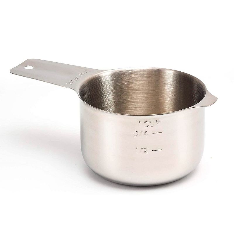 1 Cup Measuring Cup Stainless Steel Metal， Accurate， Engraved Markings Us