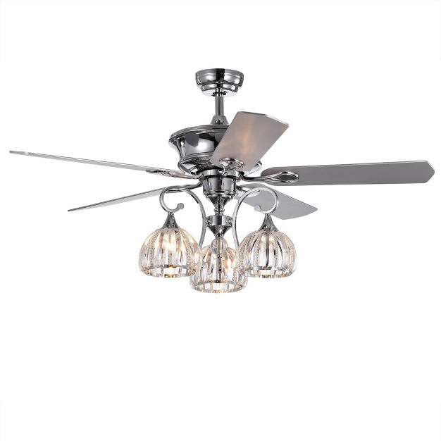 X 52 quot X 26 quot 3 light Mavyn Chrome Ceiling Fan Gray Warehouse Of 