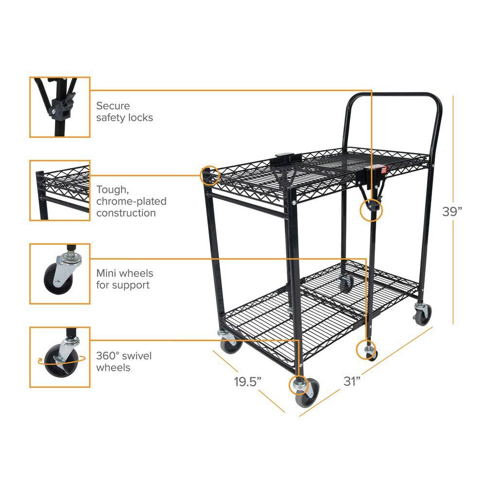 Bostitch Small Stowaway Folding Utility Cart in Black BSAC-SMBLK