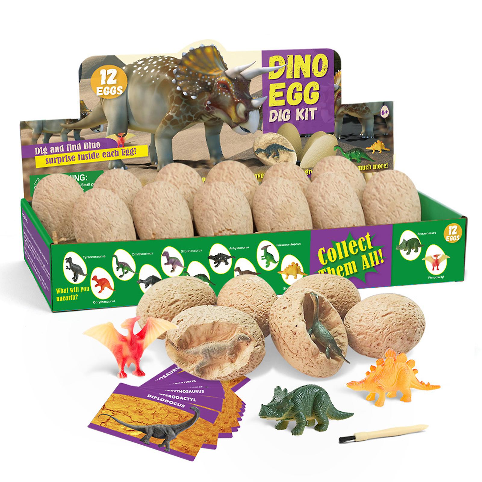 Dinosaur Egg Toys Dino Eggs With 12 Dinosaur And Digging Tool Stem Archaeology Paleontology Educational Science Christmas Birthday Gift For Boys Girls