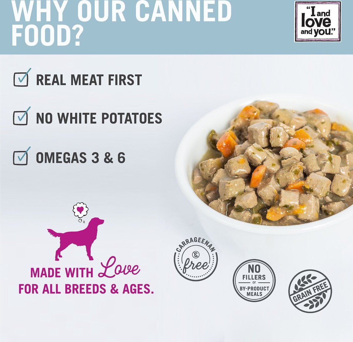 I and Love and You Moo Moo Venison Stew Grain-Free Canned Dog Food