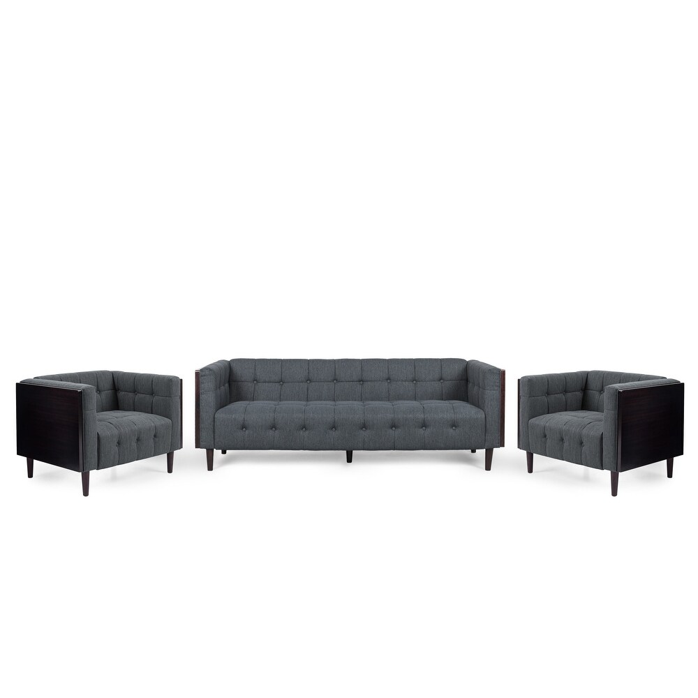 McLarnan Contemporary Tufted 5 Seater Living Room Set by Christopher Knight Home