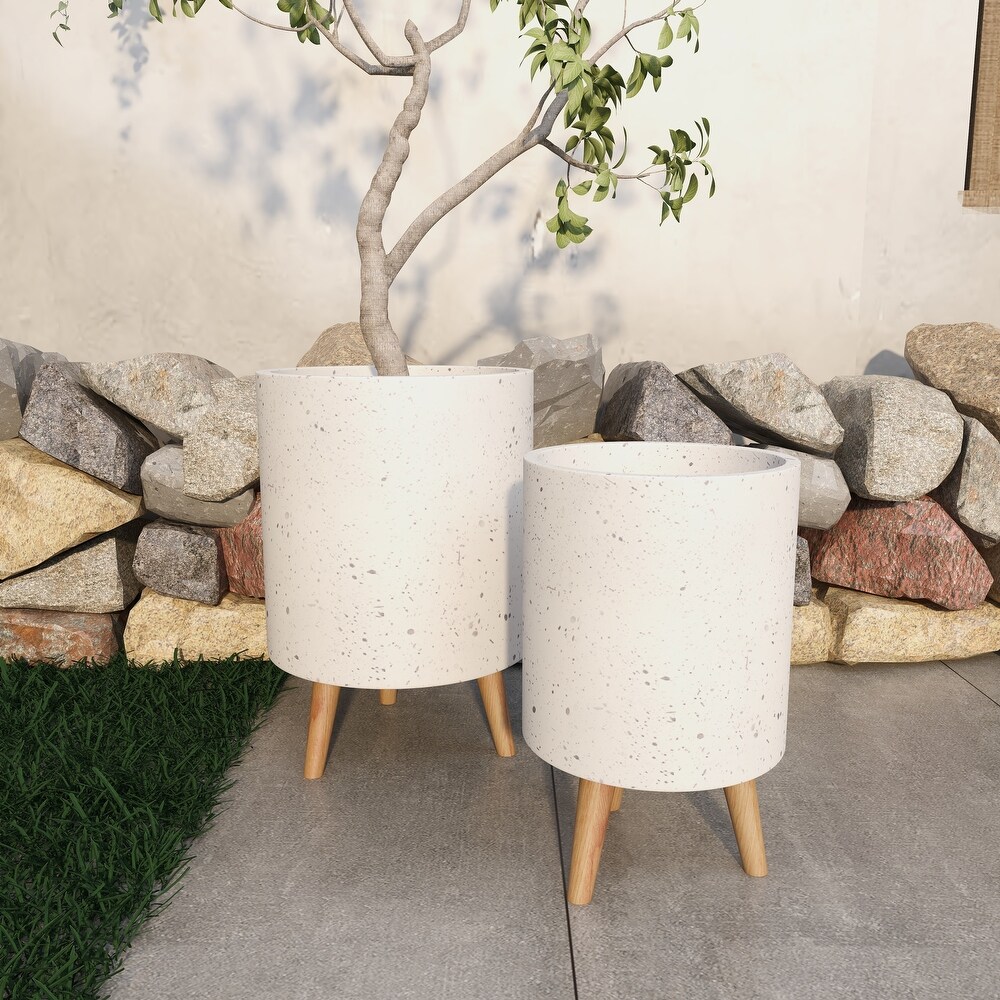 MgO Contemporary Planter (Set of 2)   10 x 10 x 15Round