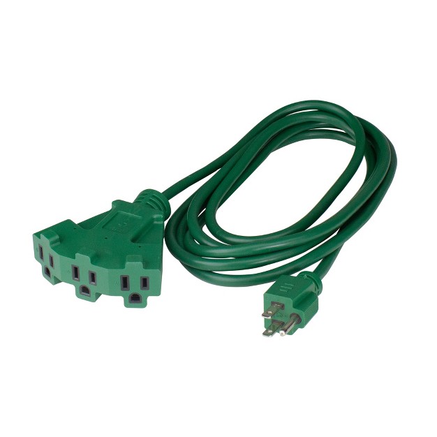 Northlight 10 x27 Green 3 prong Outdoor Extension Power Cord With Fan Style Connector