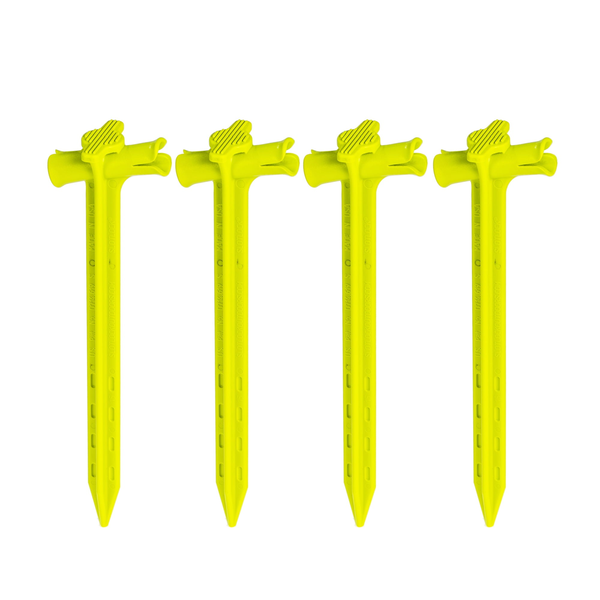 SlotLock Thermoplastic Polyurethane and Nylon 9" Tent Stakes (4 Pack)