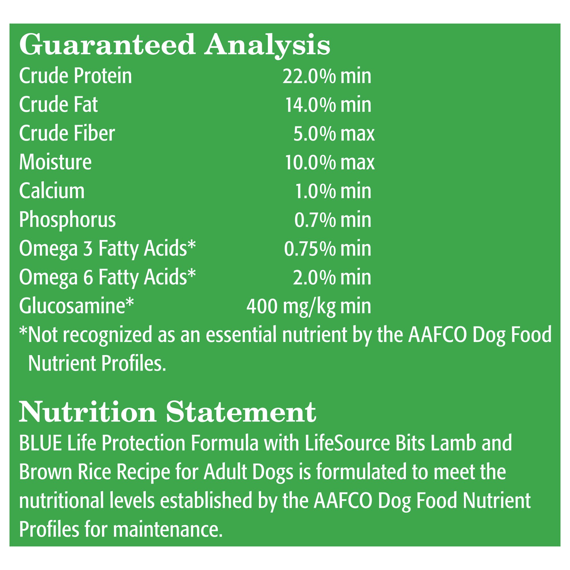 Blue Buffalo Life Protection Formula Lamb and Brown Rice Dry Dog Food for Adult Dogs Whole Grain 15 lb. Bag