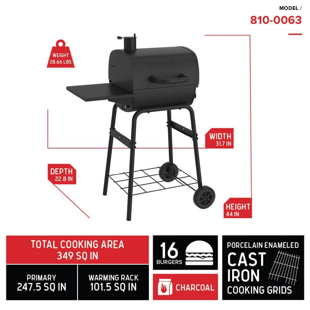 Nexgrill 175 in Barrel Charcoal Grill in Black