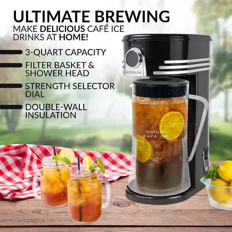 Nostalgia Electrics Cafe Ice 3-qt. Iced Coffee and Tea Brewing System