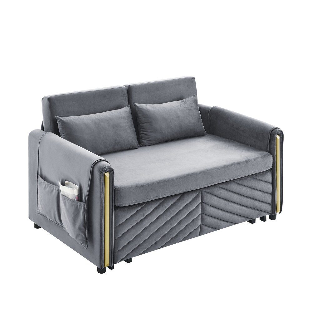 Luxury 3 in 1 Convertible Sleeper Sofa Bed Couch  55\