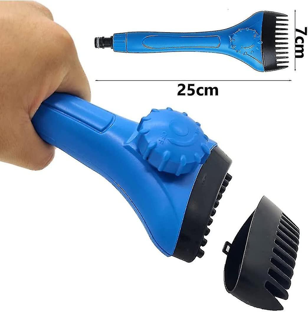 Pool Filter Cleaning Brush， 25cm Handheld Jet Cleaner Swimming Pool Filter Cartridge Cleaning Brush Tool - Wi Detachable Brush Head And Blue Hose Co