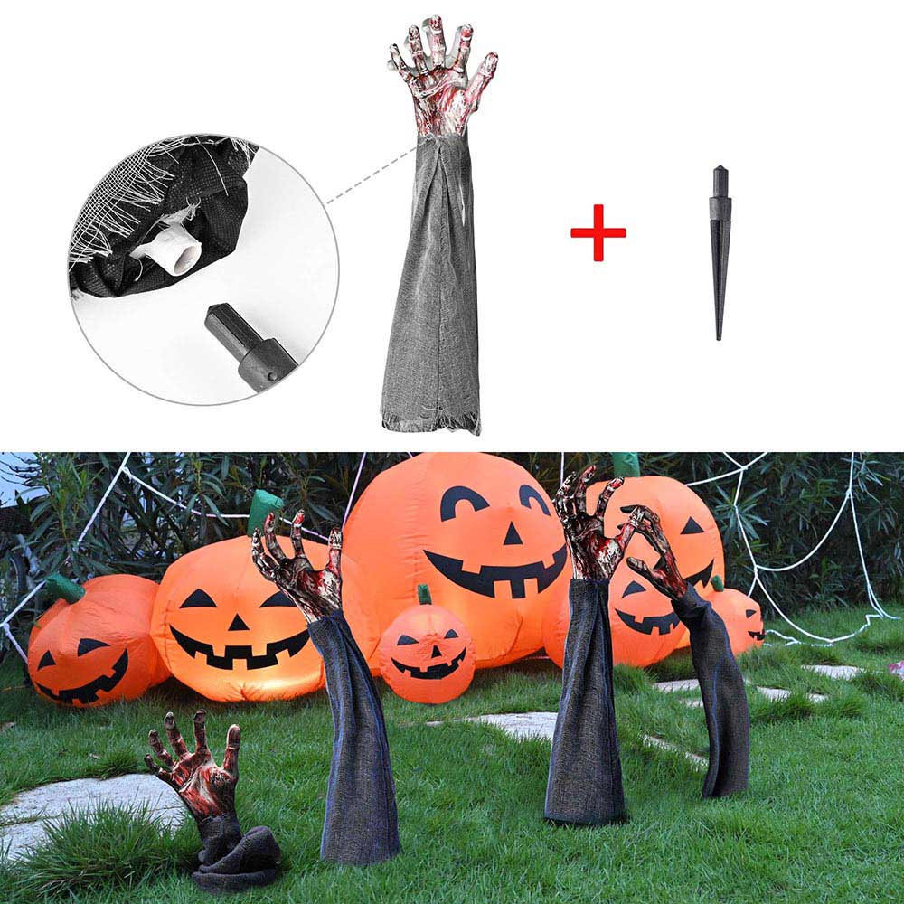 Yescom Halloween Decoration Props Zombie Hands with Lawn Stakes 4-Pair