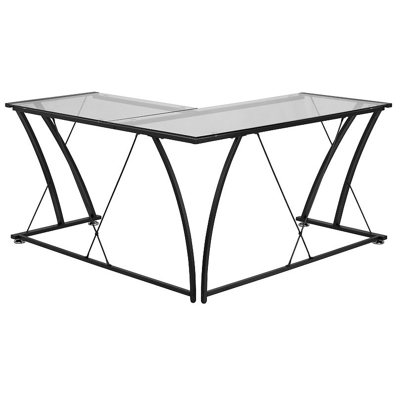 Flash Furniture Glass L-Shape Computer Desk