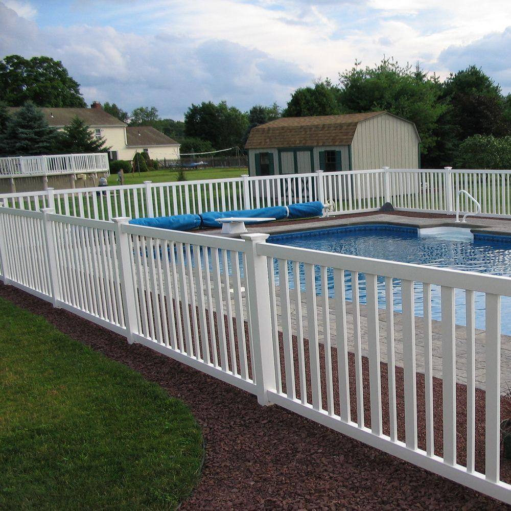 Weatherables Atlantis 4 ft. H x 8 ft. W White Vinyl Pool Fence Panel PWPO-ALT-4X8