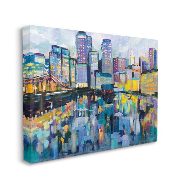 Stupell Industries Boston Harbor Abstract Cityscape Painting