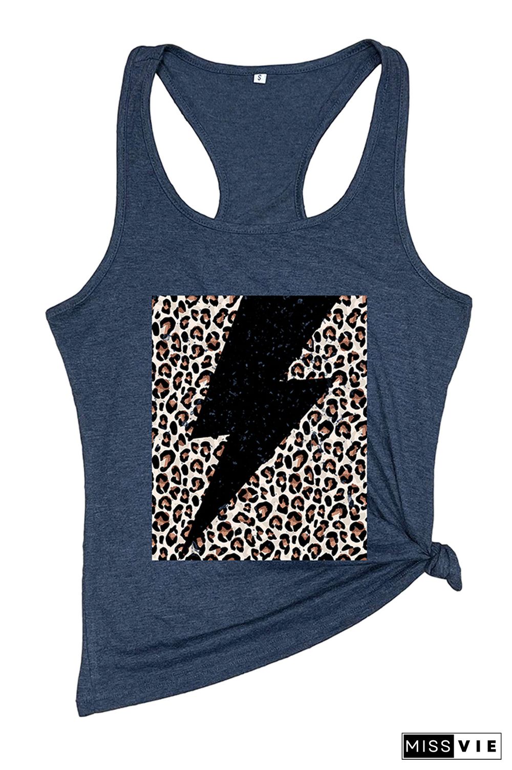 Leopard Grain Lightning Sleeveless Tank Top Wholesale