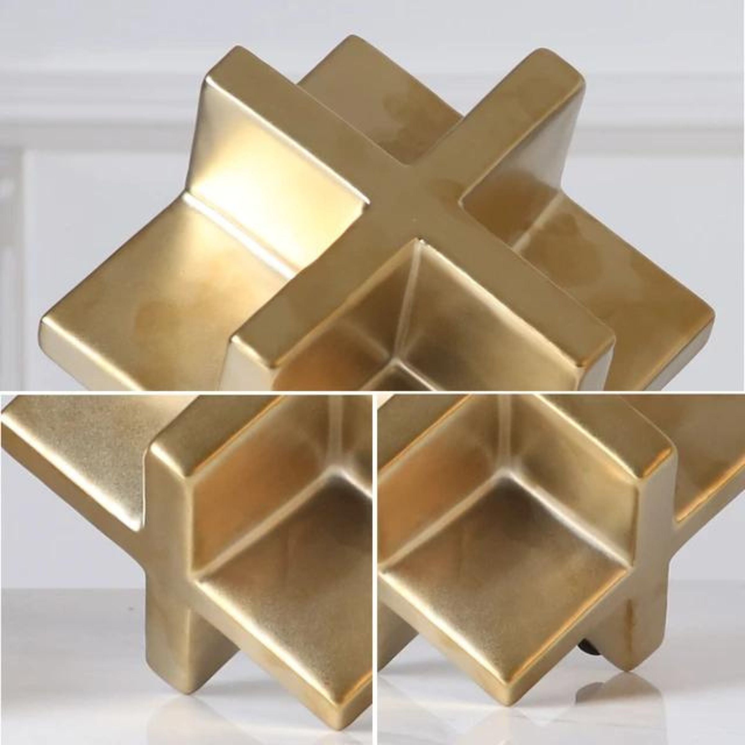 Gold Ceramic Square Orb - Small Faad01B