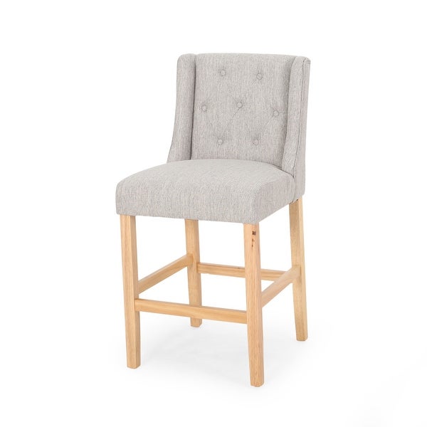 Landria Button-tufted Wingback Counter Stools (Set of 2) by Christopher Knight Home