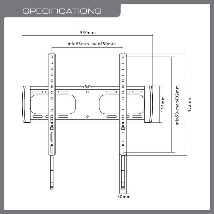 QualGear QGTMF014 Ultra Slim Fixed Wall Mount for most 32inch to 5