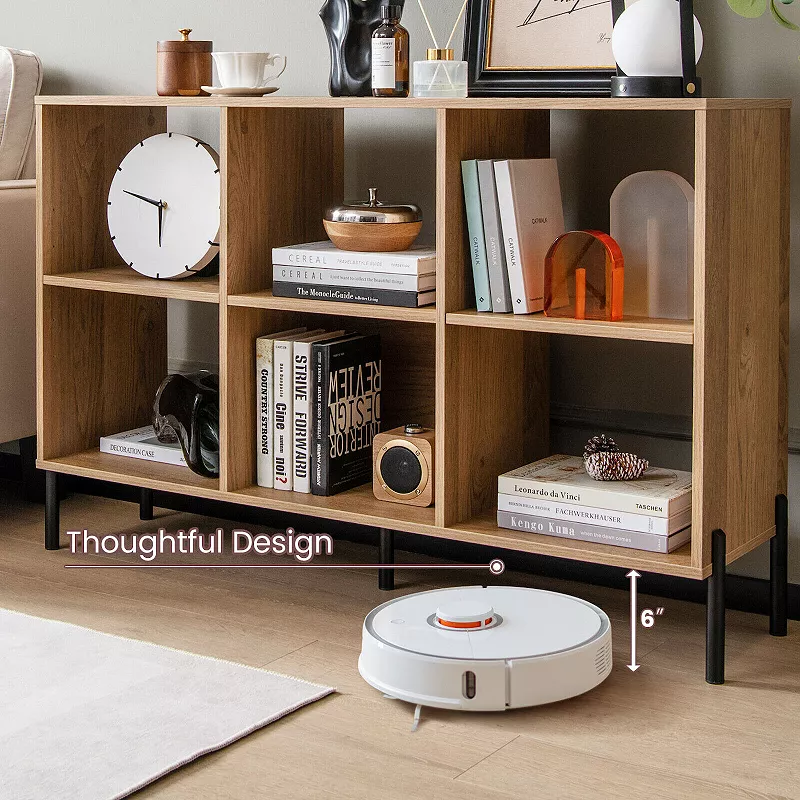 Open-Back Bookshelf with Drawer for Study