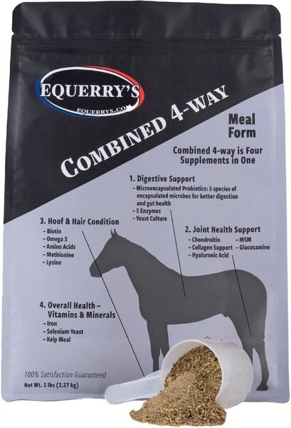 Equerry's Combined RX 4-Way Digestive， Hoof， Coat and Joint Health Powder Horse Supplement