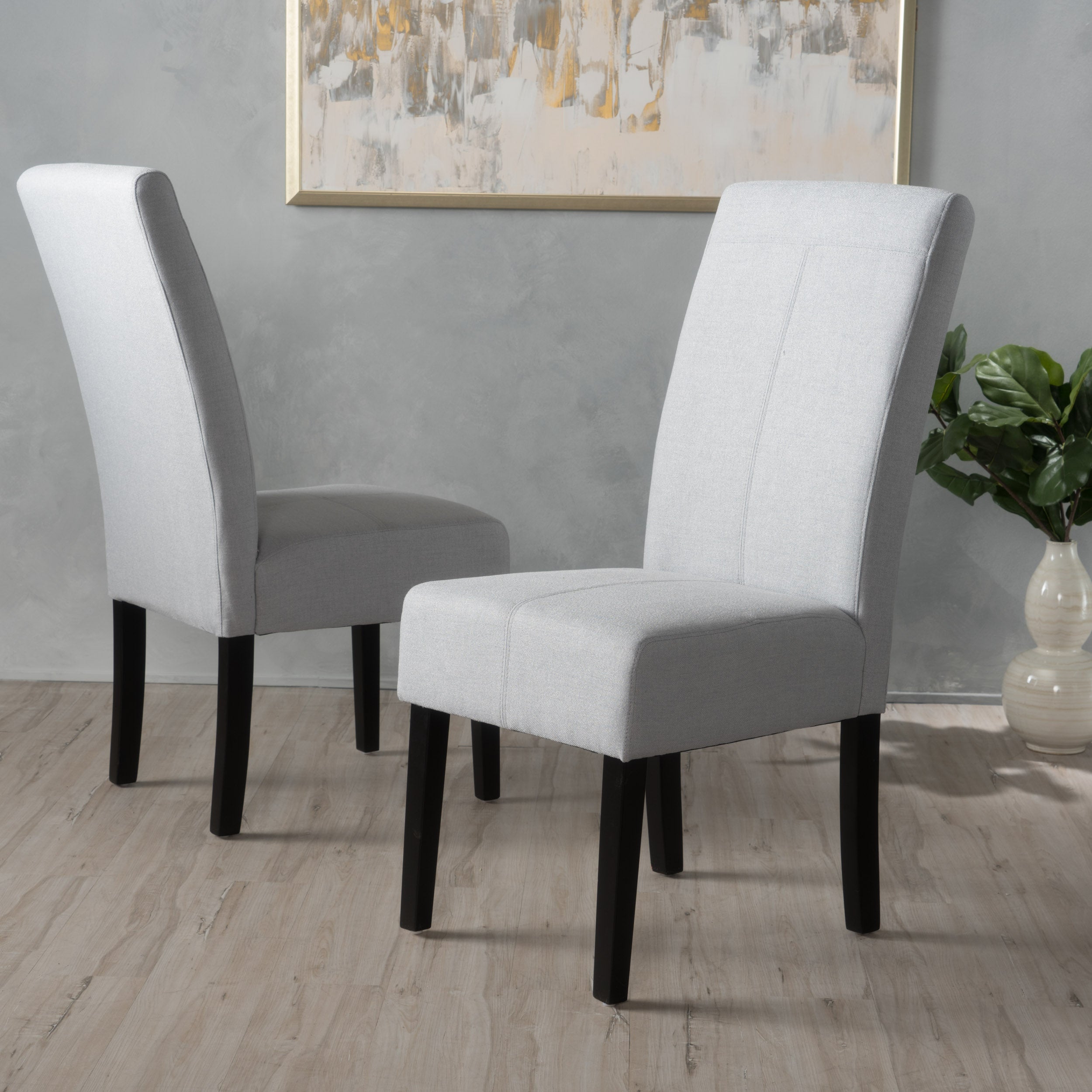 Percival Contemporary T-Stitch Fabric Dining Chairs (Set of 2)