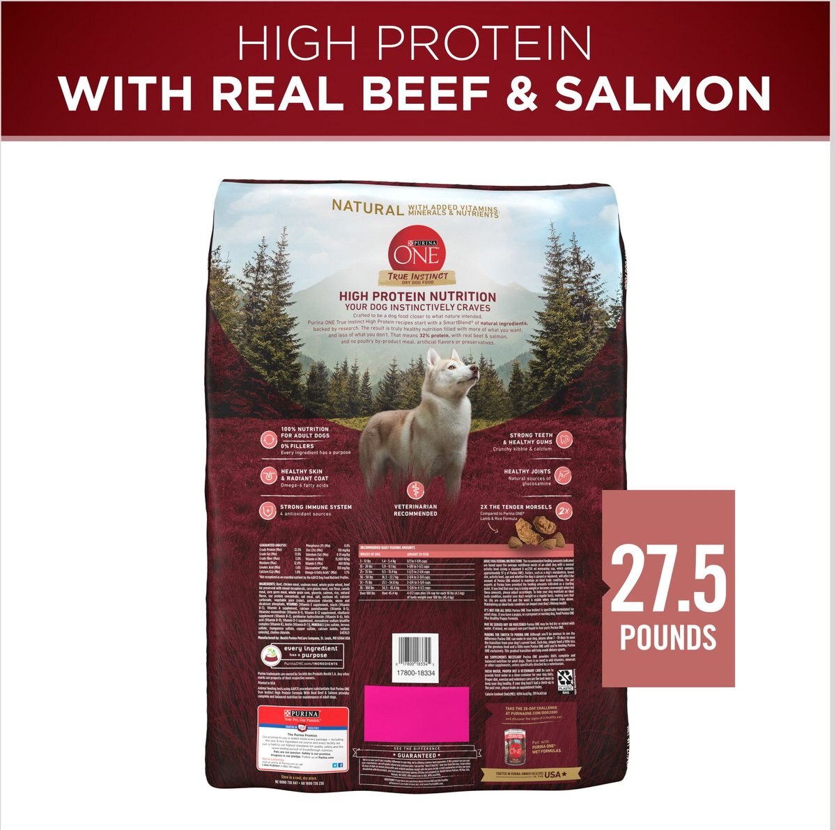 Purina ONE Natural High Protein True Instinct With Real Beef and Salmon Dry Dog Food