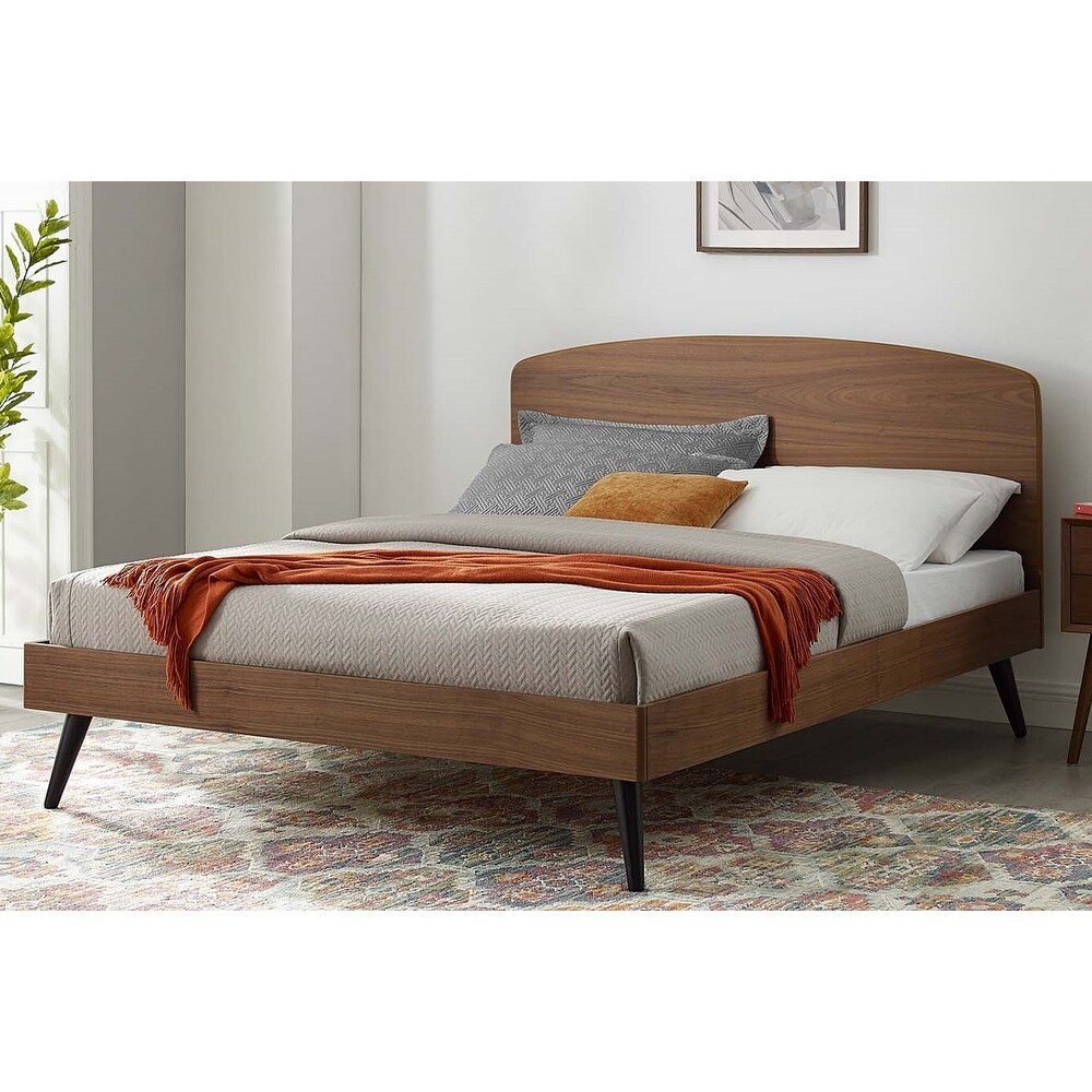 Helendale Arched King Size Wooden Platform Bed