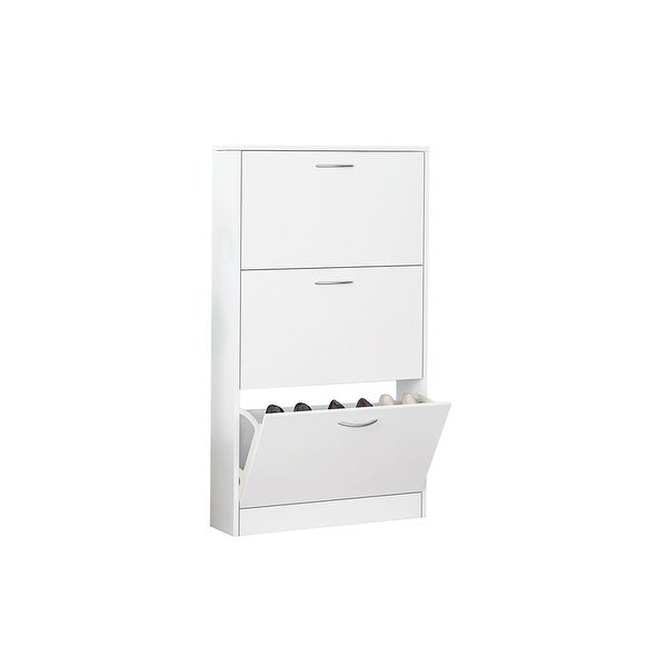 3 Tier Shoe Storage Cabinet for Entryway White|White - - 37132332